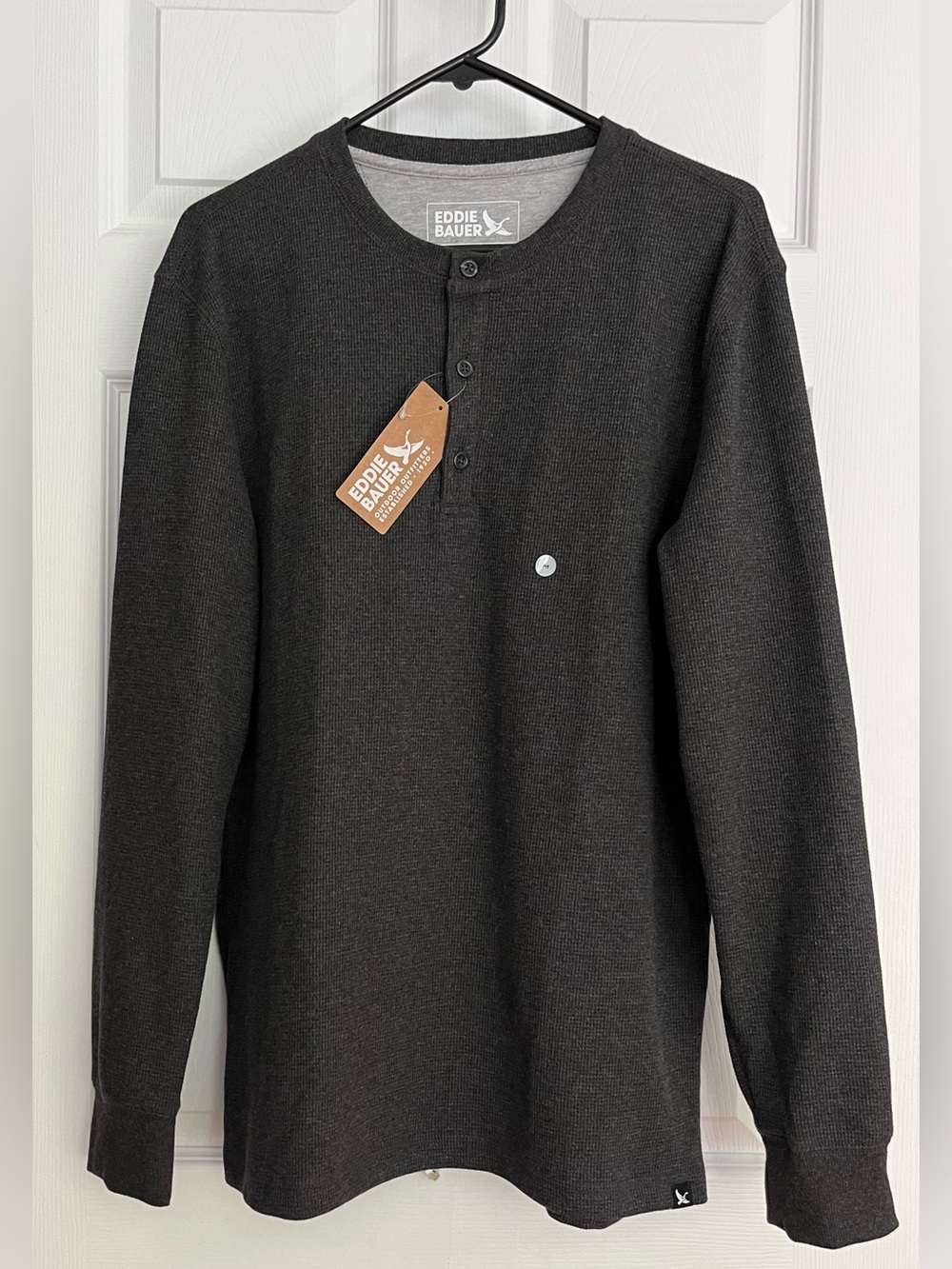 Eddie Bauer, Men’s thermal cotton blend, long sleeve henley, size M